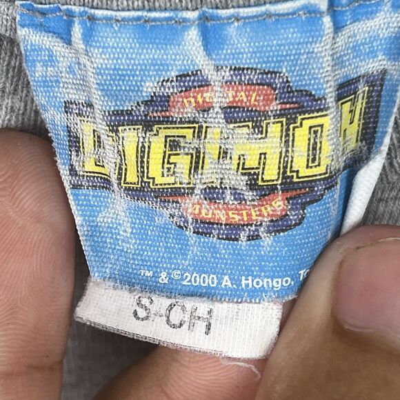 VIntage Digimon Y2K Digital Monsters Anime Gray Shirt Youth Sz Small - Picture 9 of 10